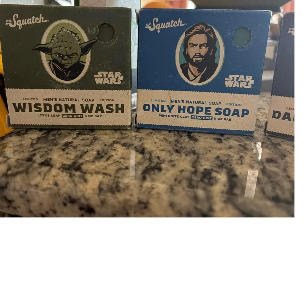 Dr Squatch Star Wars Bundle Soap Limited Edition 4 Pack Lot Yoda, Luke, Darth Va
